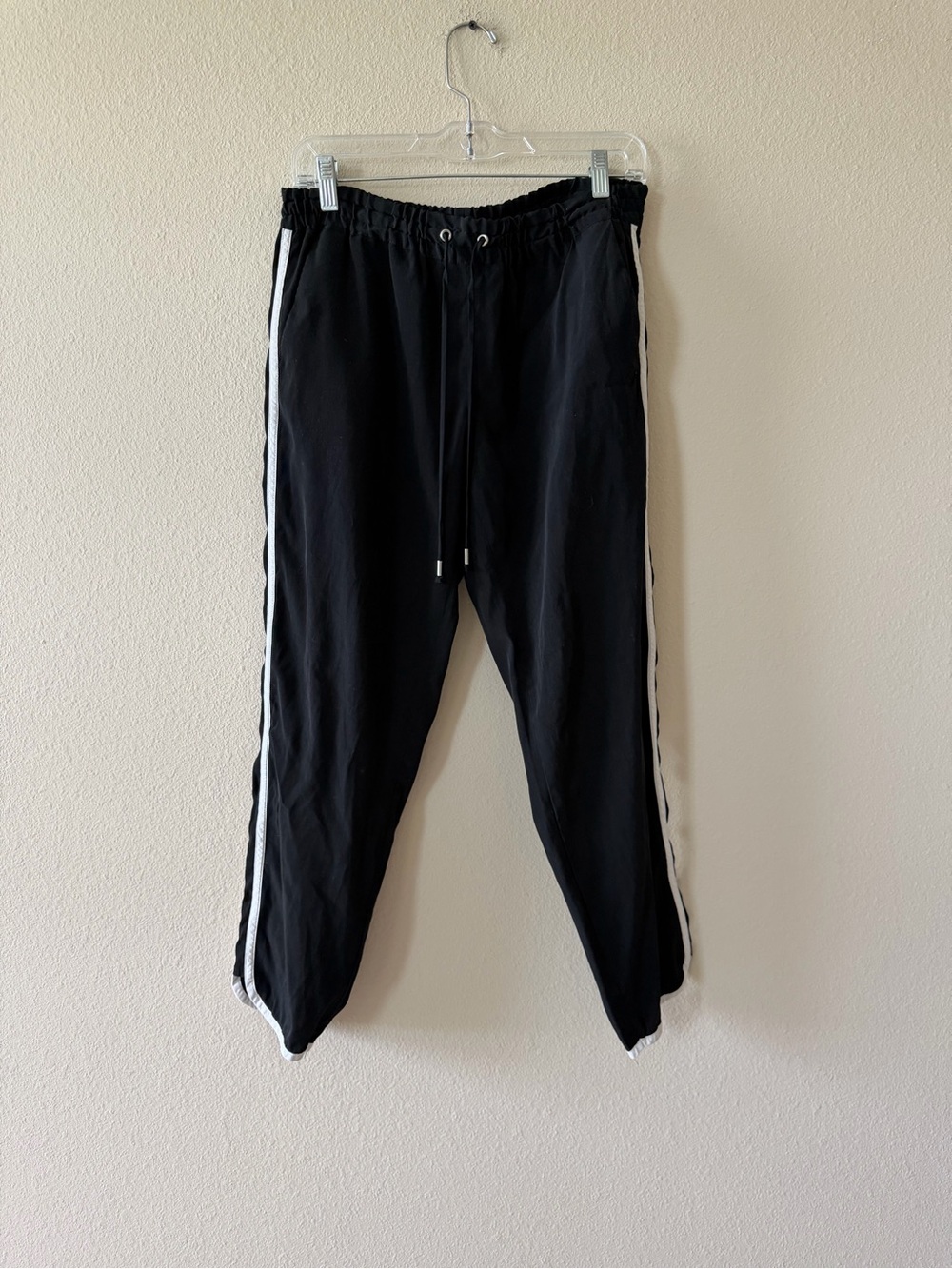 Express Black Sweatpants with White Side Stripes